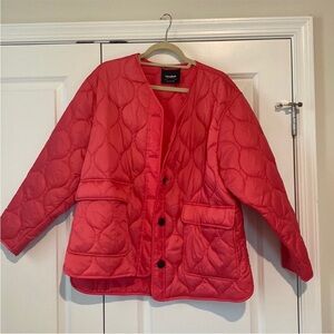 Pull & Bear Quilted Jacket in pink